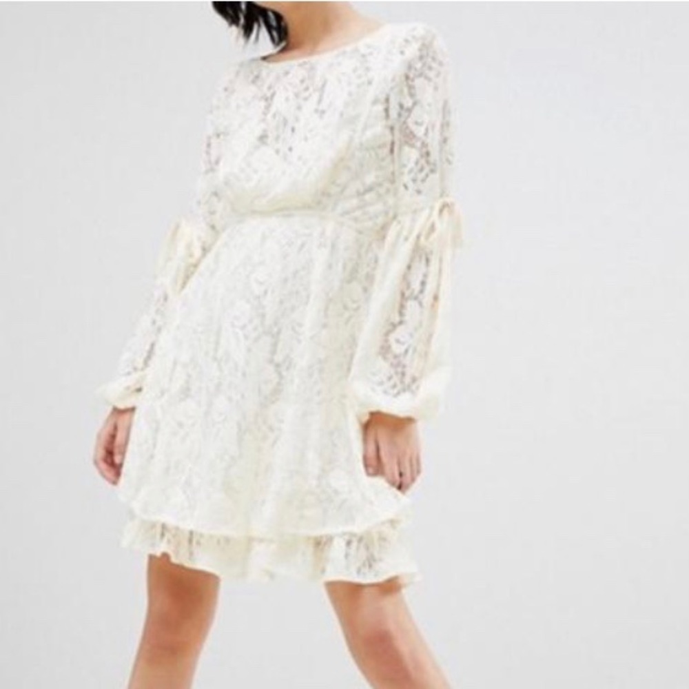 Free People Lace Dress, cream, size Medium